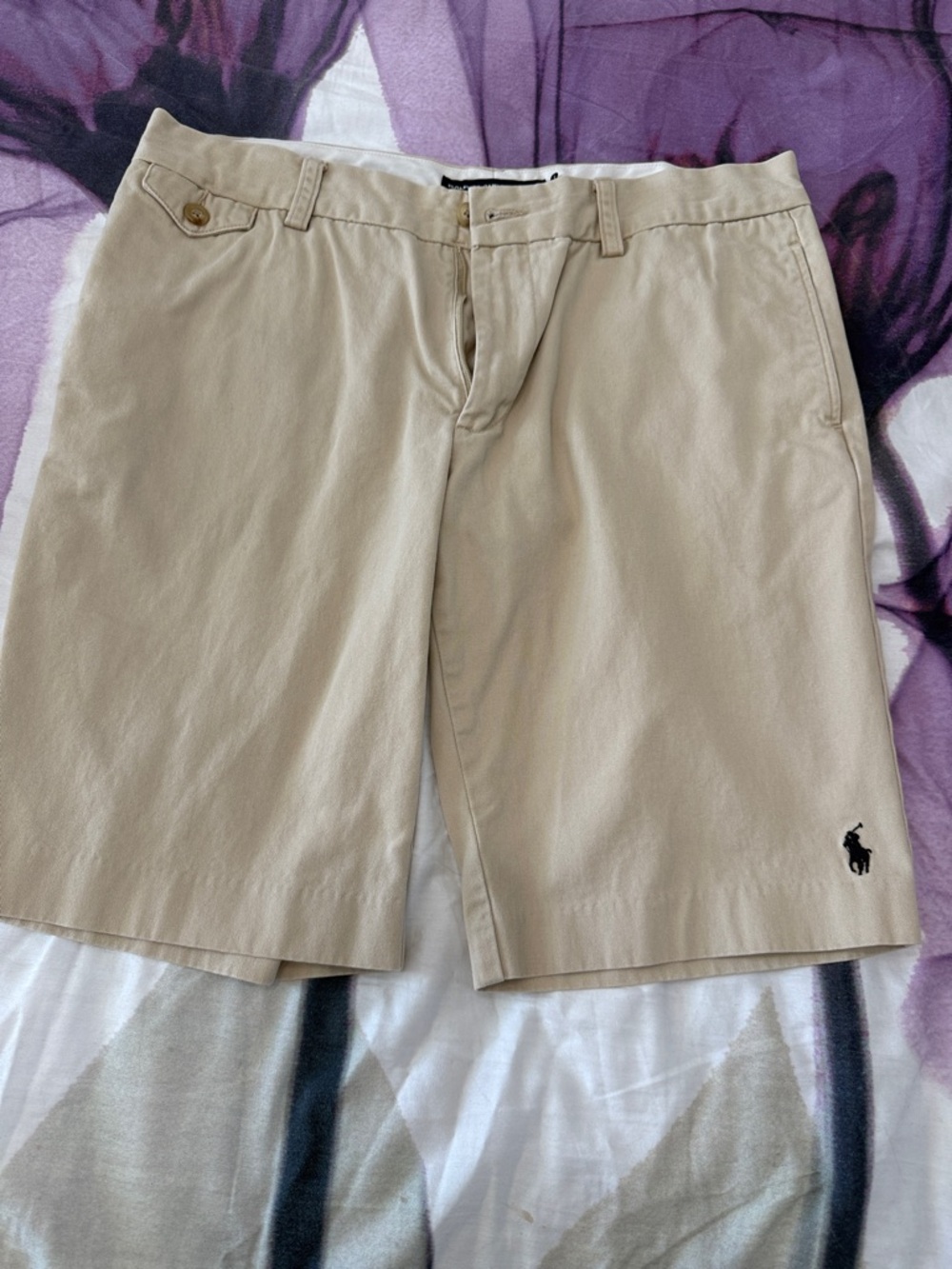 Polo by Ralph Lauren Men’s Beige Flat-Front Cotton Shorts